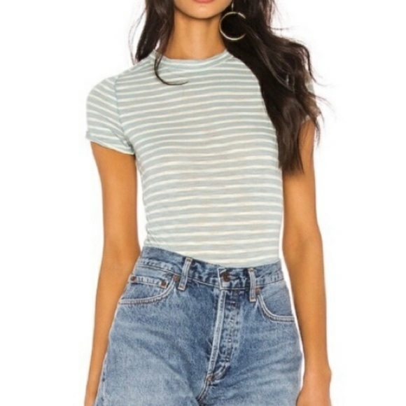 Free People night sky stripe tee sage combo - Picture 2 of 7